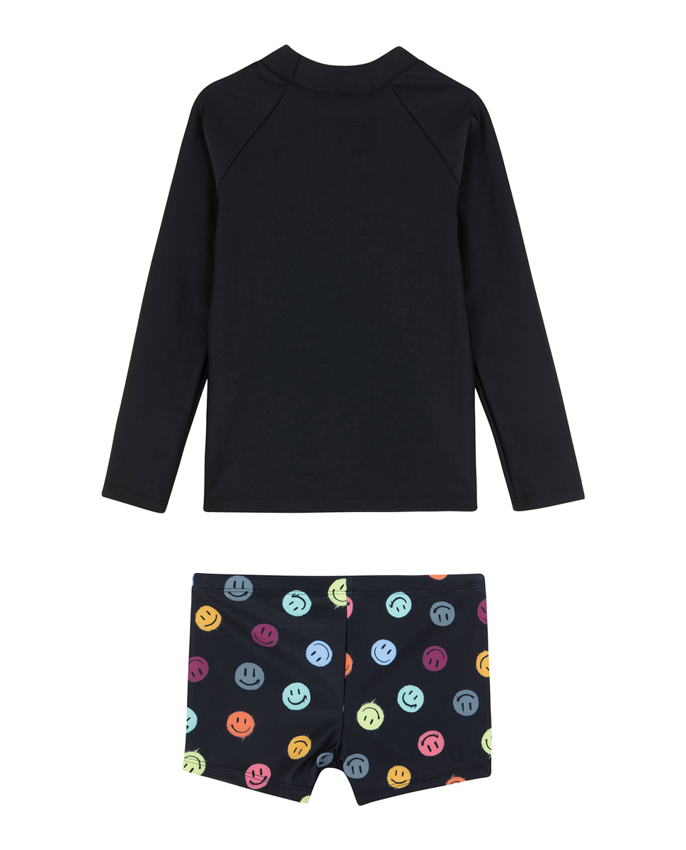  Gottex Kids Little Gents Long Sleeve Swim Short Set - Gents-Black - Bonton