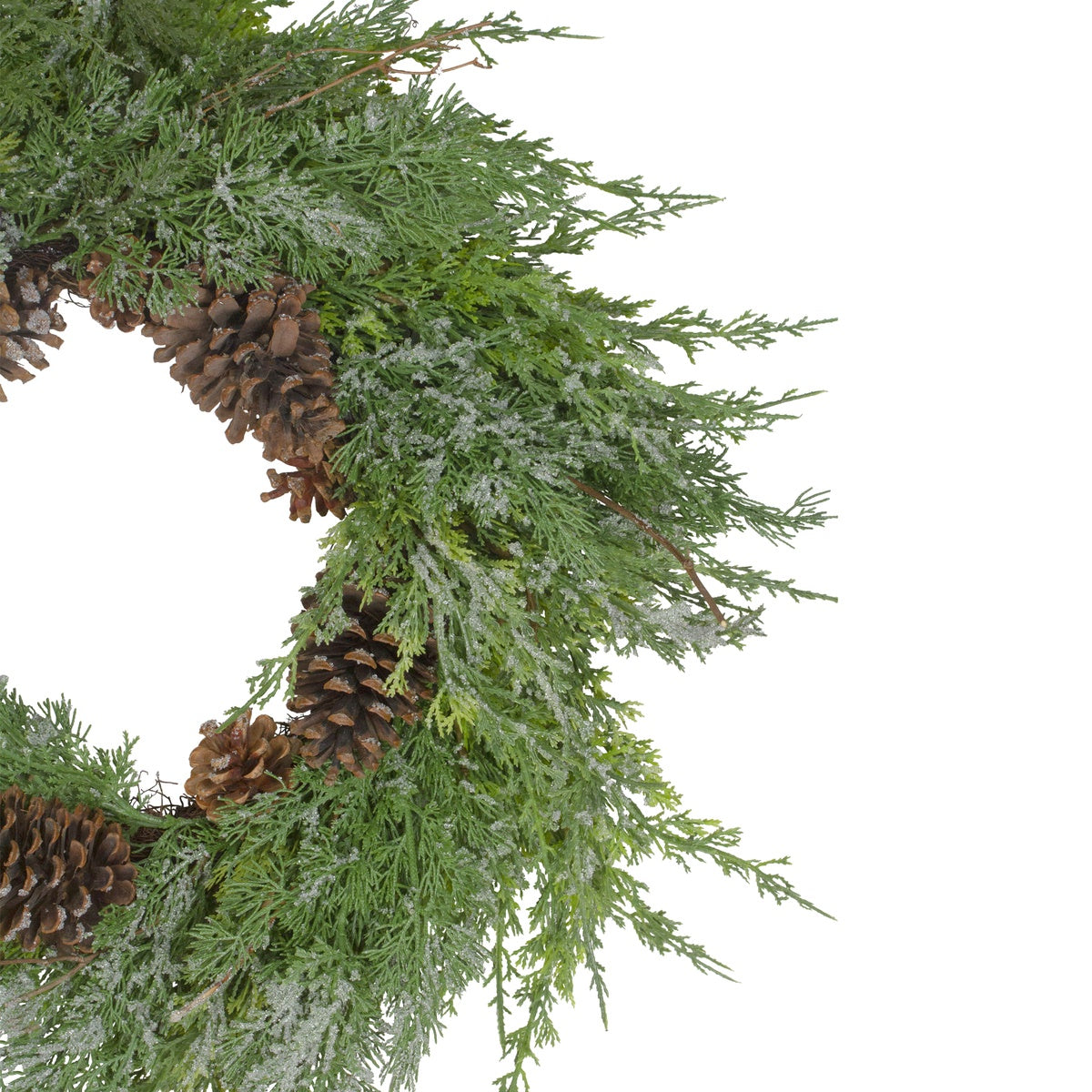  Northlight Real Touch™? Frosted Cedar and Pinecone Artificial Christmas Wreath - 26