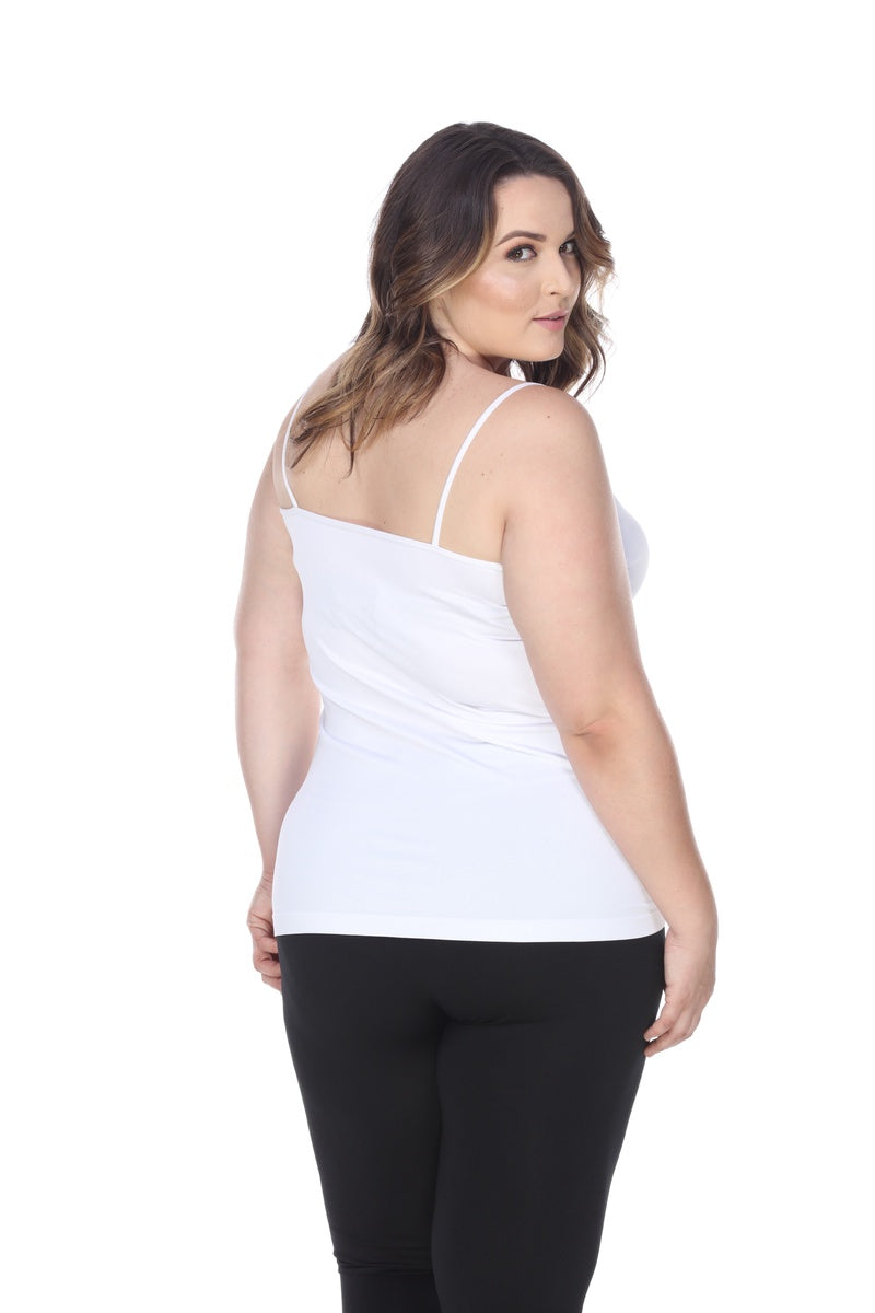  White Mark Plus Size Lace Trim Tank Top - One Size - Bonton