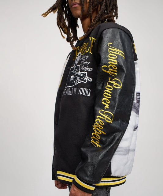 Scarface the World Varsity Jacket - Yellow