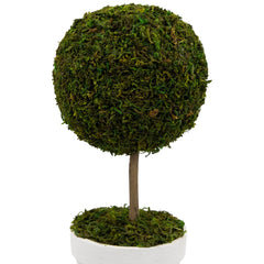 Reindeer Moss Ball  Artificial Potted Topiary Tree - 16" - Green