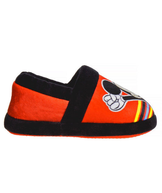 Disney Mickey Mouse Boys Slippers-Plush Lightweight Warm Comfort Soft Aline House Shoes Slippers - Navy Multi (Sizes 5-12 Toddler)