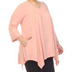 Plus Size Empire Waist V-Neck Tunic Top