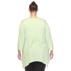 Plus Size Empire Waist V-Neck Tunic Top