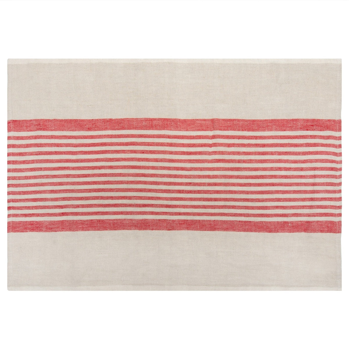  Caravan Brittany Natural Tea Towels 20x30 - Set of 2 - Natural & Red - Bonton