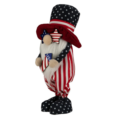 Patriotic Gnome in Top Hat Holding Rocket - 12.25"