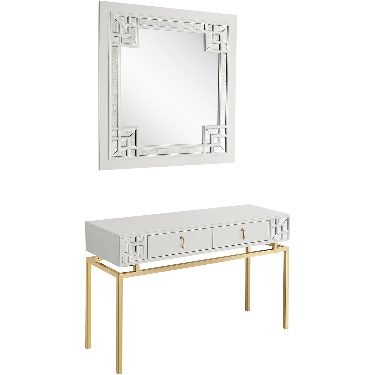  Dynasty Wall Mirror and Console Table - Mirror - Bonton