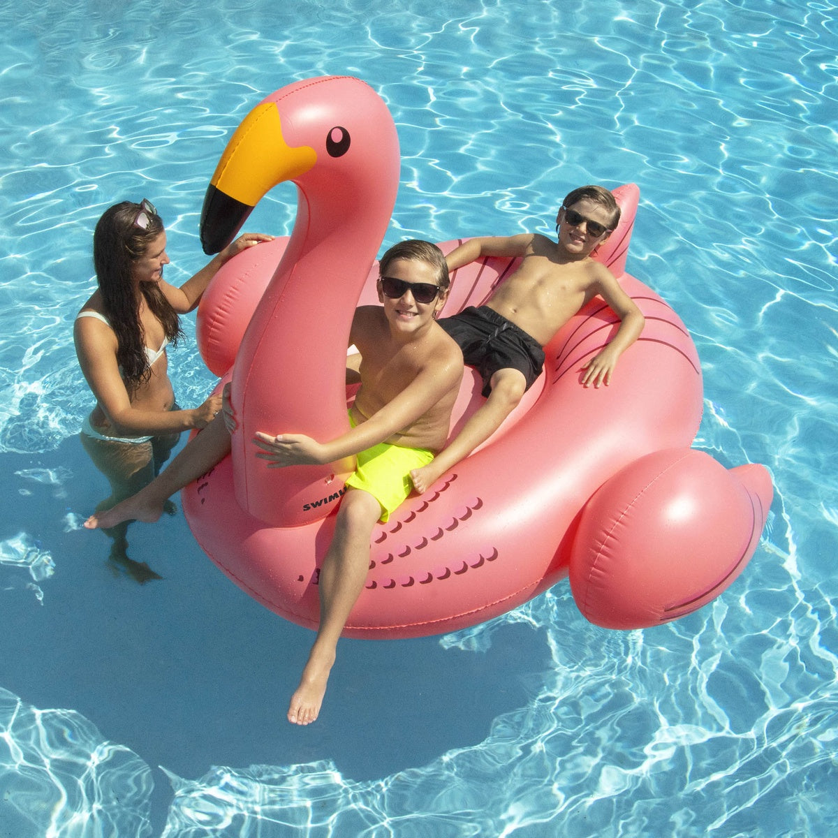  Swim Central Inflatable Pink Giant Flamingo Swimming Pool Ride-on Float Toy - 78