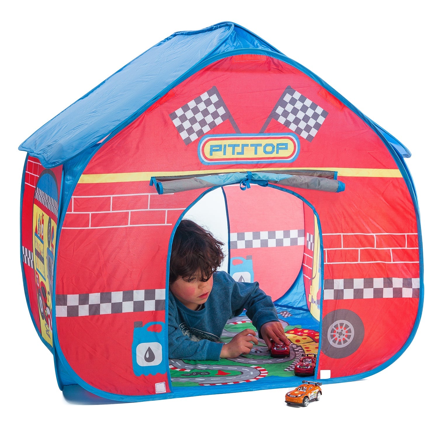  Fun2Give Fun2Give Pop-it-Up Pit Stop Tent with Race Mat - Multi - Bonton