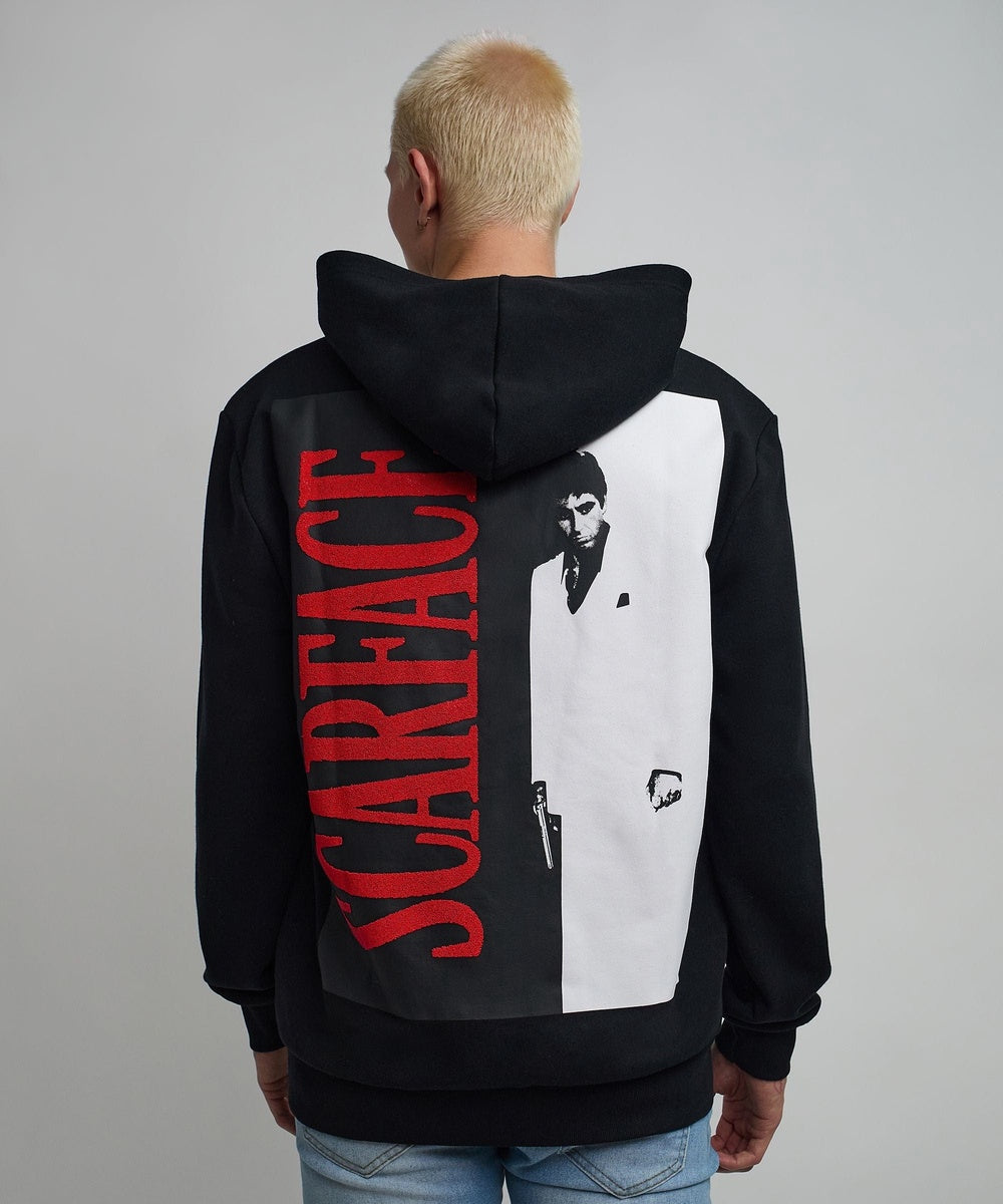  Reason Clothing Scarface Sugar Print Classic Hoodie - Black - BLACK - Bonton