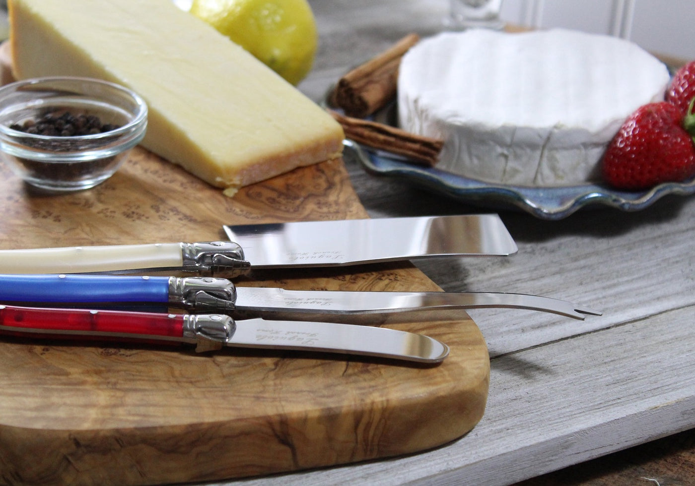  French Home 3 Piece Laguiole Cheese Set - Red, Blue & White - Default Title - Bonton