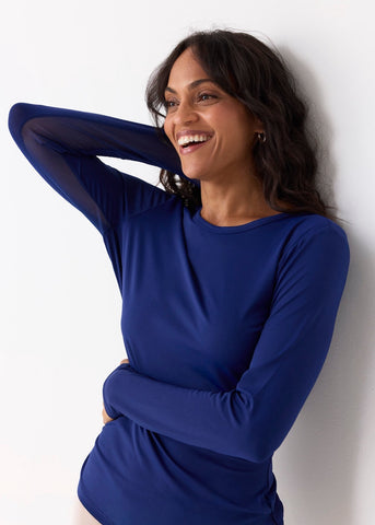 Navy Long Sleeve Performance Top