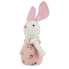 11" Pink Spring Floral Easter Bunny Figure