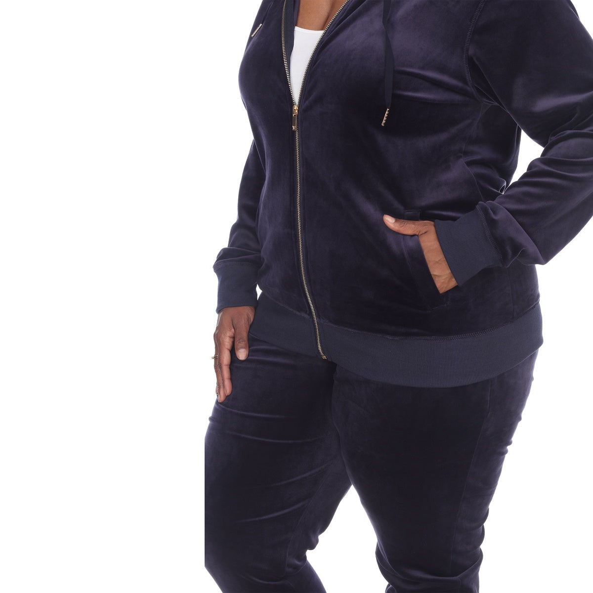  White Mark Plus Size 2 Piece Velour Tracksuit Set - 3X - Bonton