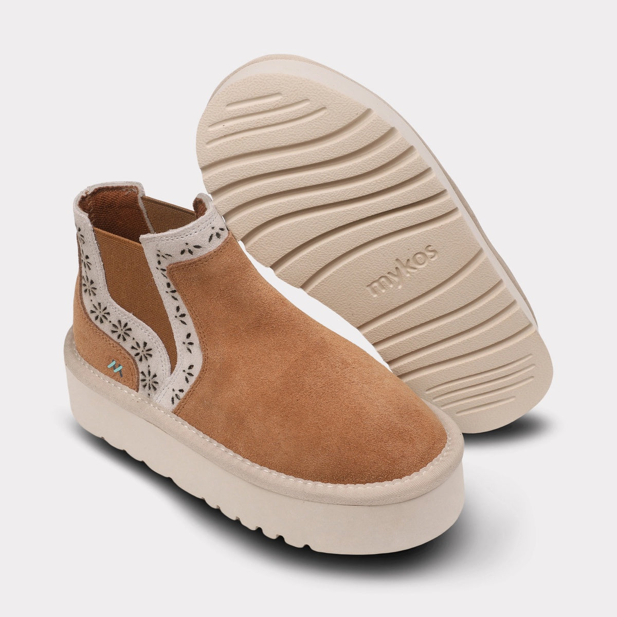  Mykos Antoinette Youth Pull-on Platform Boot - ChestnutWinter White - Bonton