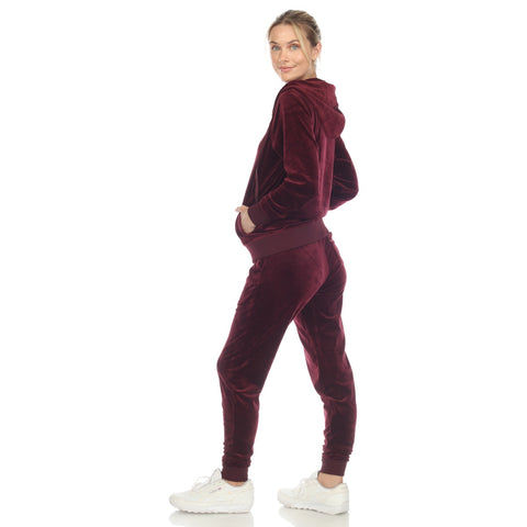 Women's 2 Piece Velour Tracksuit Set