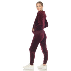 Women's 2 Piece Velour Tracksuit Set