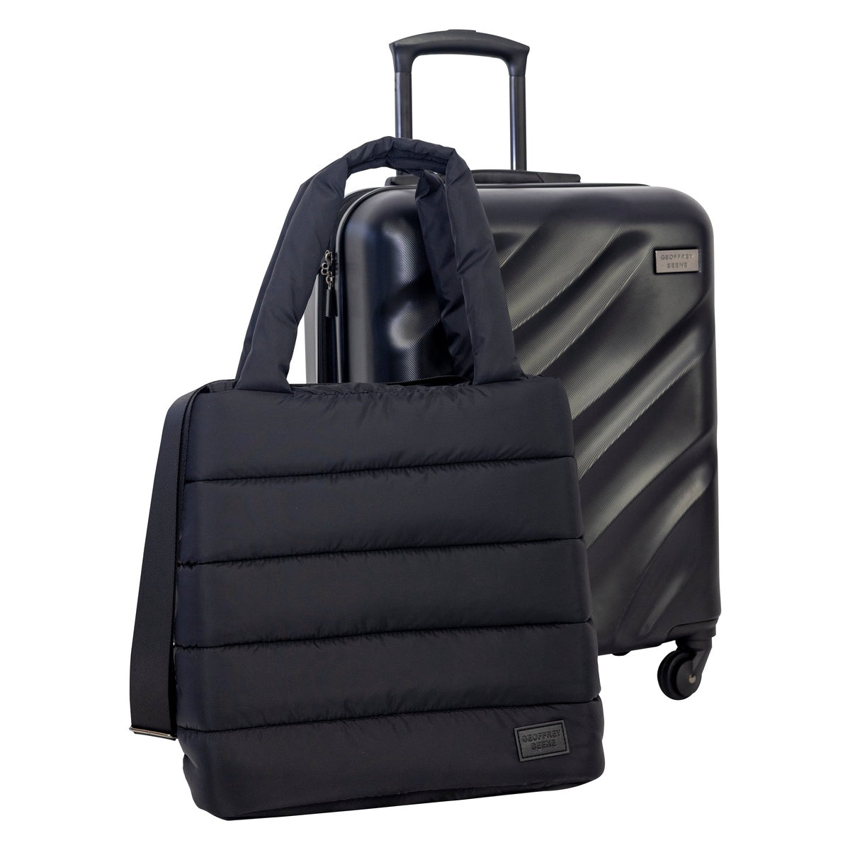  Geoffrey Beene Geoffrey Beene Puffer Hardside 2 Pc Luggage Set, Black - Default Title - Bonton