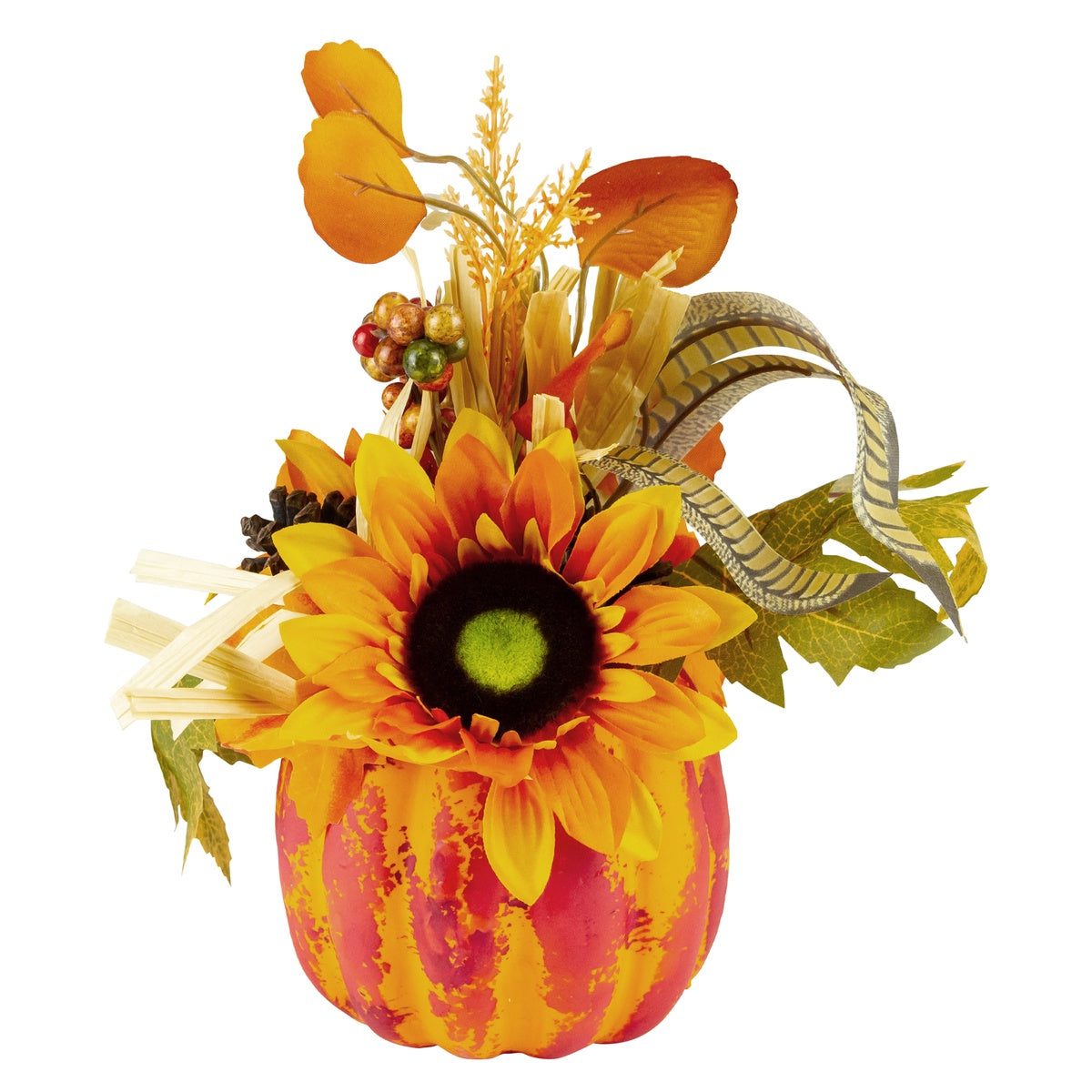  Northlight Floral Pumpkin Autumn Harvest Decoration - 12