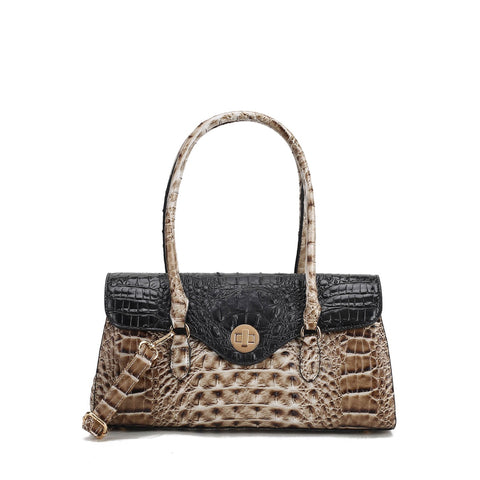Liviana Croc-Embossed Shoulder Bag