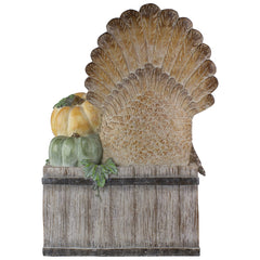 20.25" Turkey and Pumpkins 'Happy Thanksgiving' Decoration