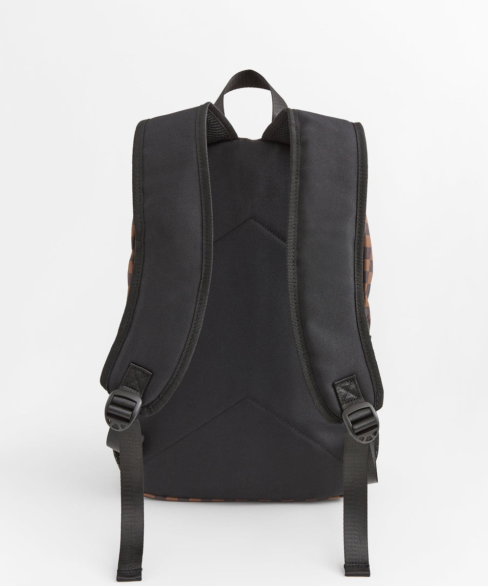  Reason Clothing Do Not Cross Checkered Print Backpack - BROWN - Bonton