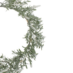 Pre-Lit Battery Operated White Lavender Spring Wreath - 16" - White LED Lights