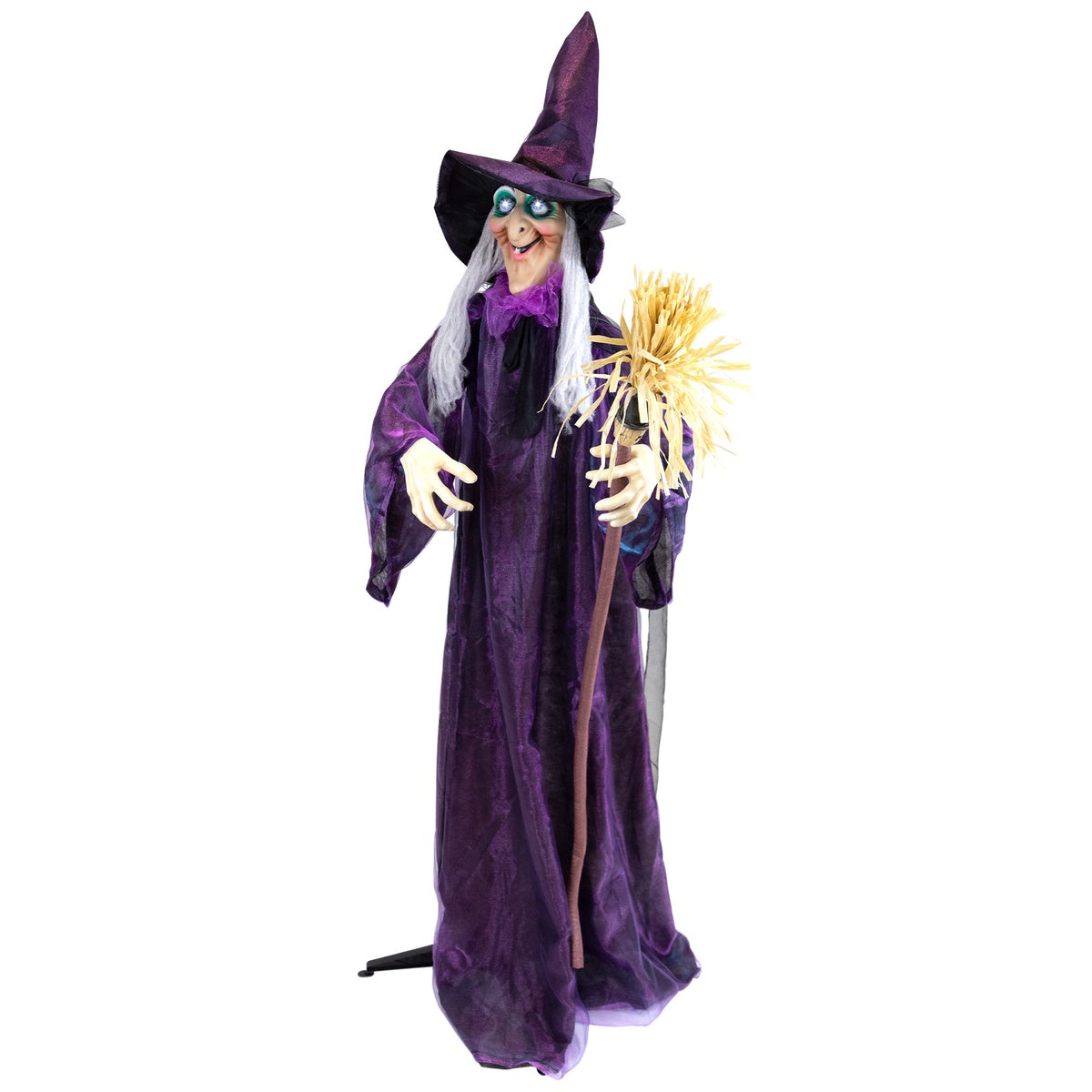  Northlight Lighted and Animated Witch Halloween Figure Decoration - 5.5' - Cool White Lights - Default Title - Bonton
