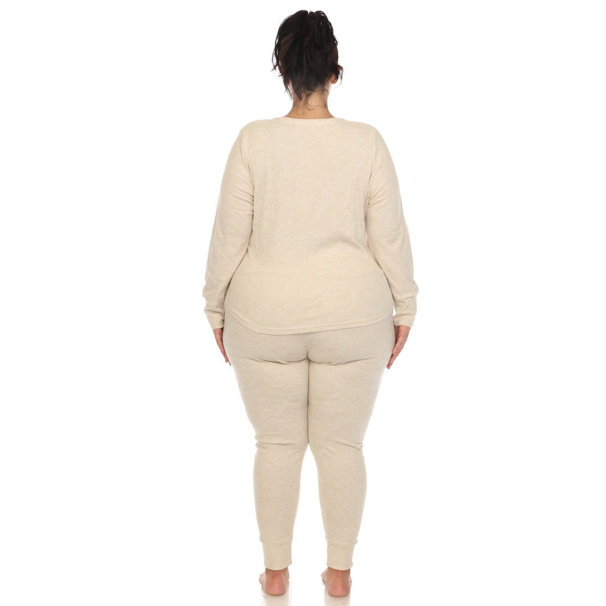  White Mark Plus Size Waffle Pajama Set - 1X - Bonton