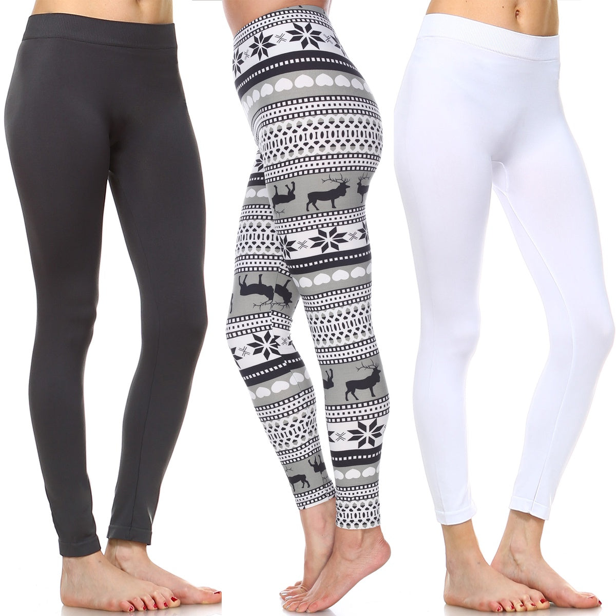  White Mark Pack of 3 Leggings - one size - Bonton