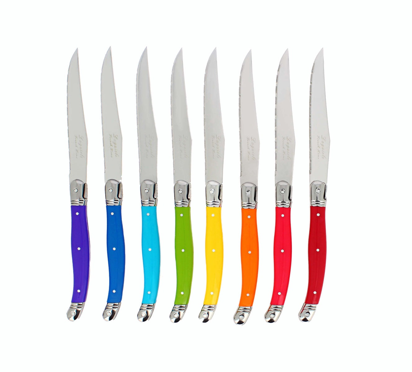  French Home Set of 8 Laguiole Steak Knives, Rainbow Colors - Default Title - Bonton