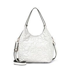 Jae Embossed Floral Patterned Hobo