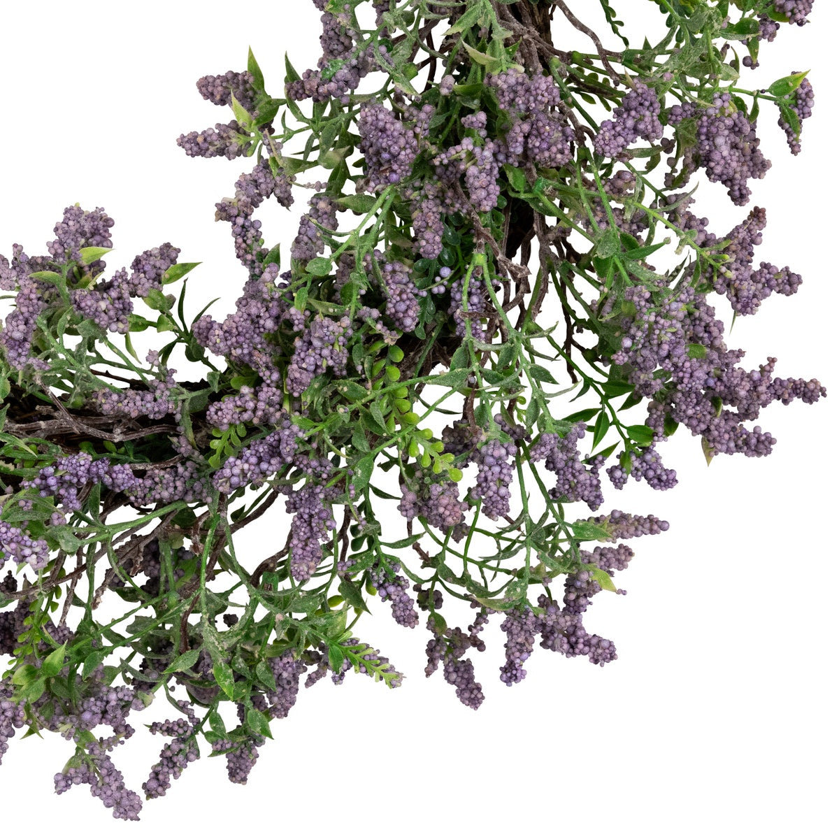  Northlight Lavender and Leaves Spring Floral Artificial Wreath - 22