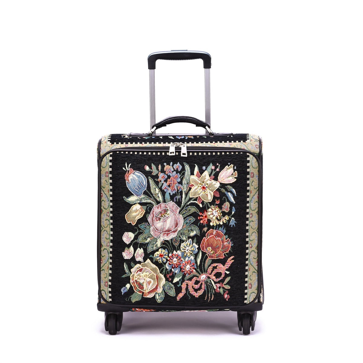  Mellow World Flower Shop Hand Beaded Suitcase - Black - Bonton