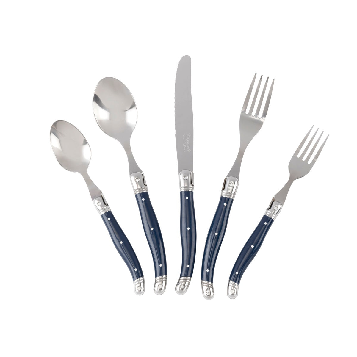  French Home Laguiole 20 Piece Stainless Steel Flatware Set, Service for 4, Navy Blue - Default Title - Bonton