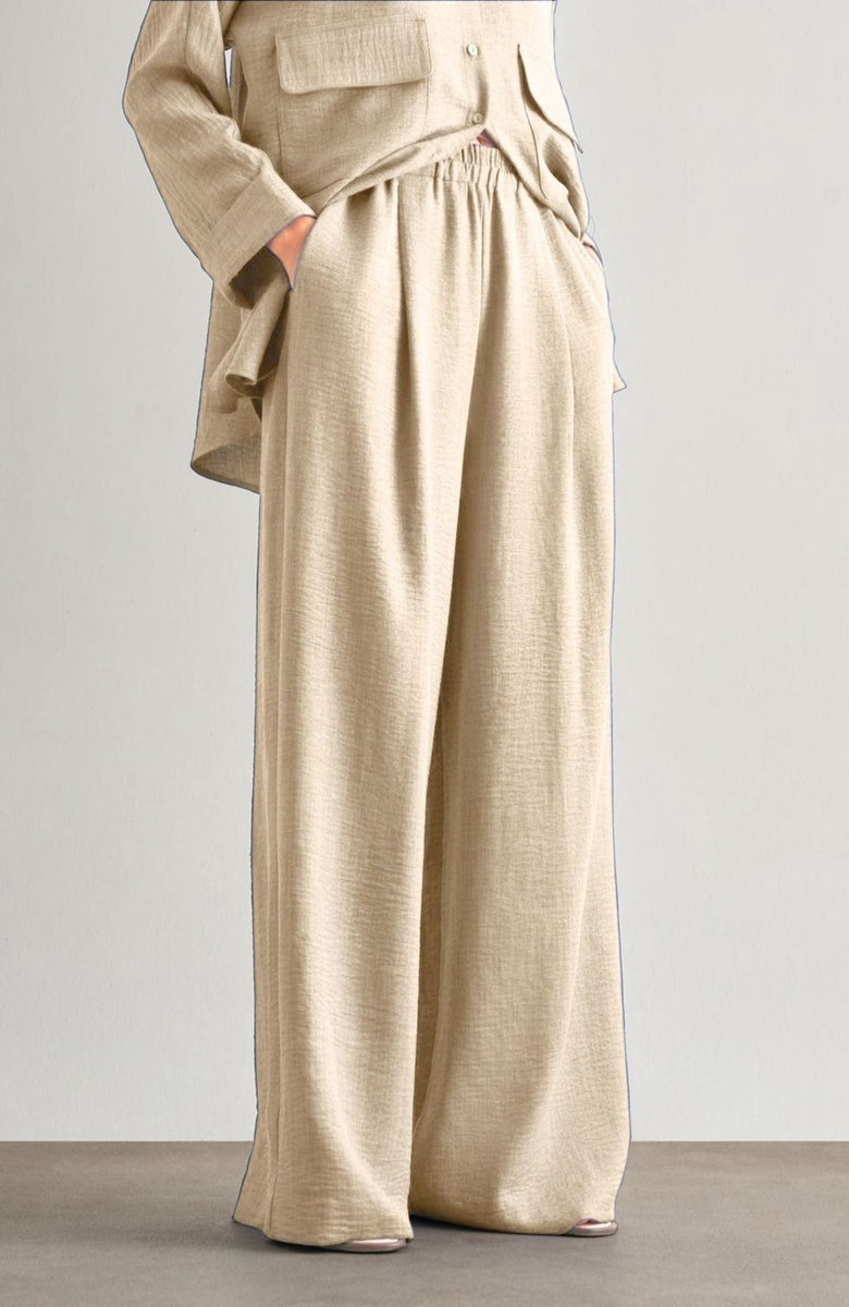  Mizalle Mizalle Women's Wide-Leg Pants - Beige - Bonton