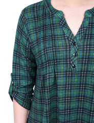 Petite 3/4 Roll Sleeve Top