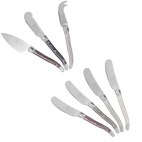 French Home 7-Piece Laguiole Cheese Knives and Spreaders - Warm Spice