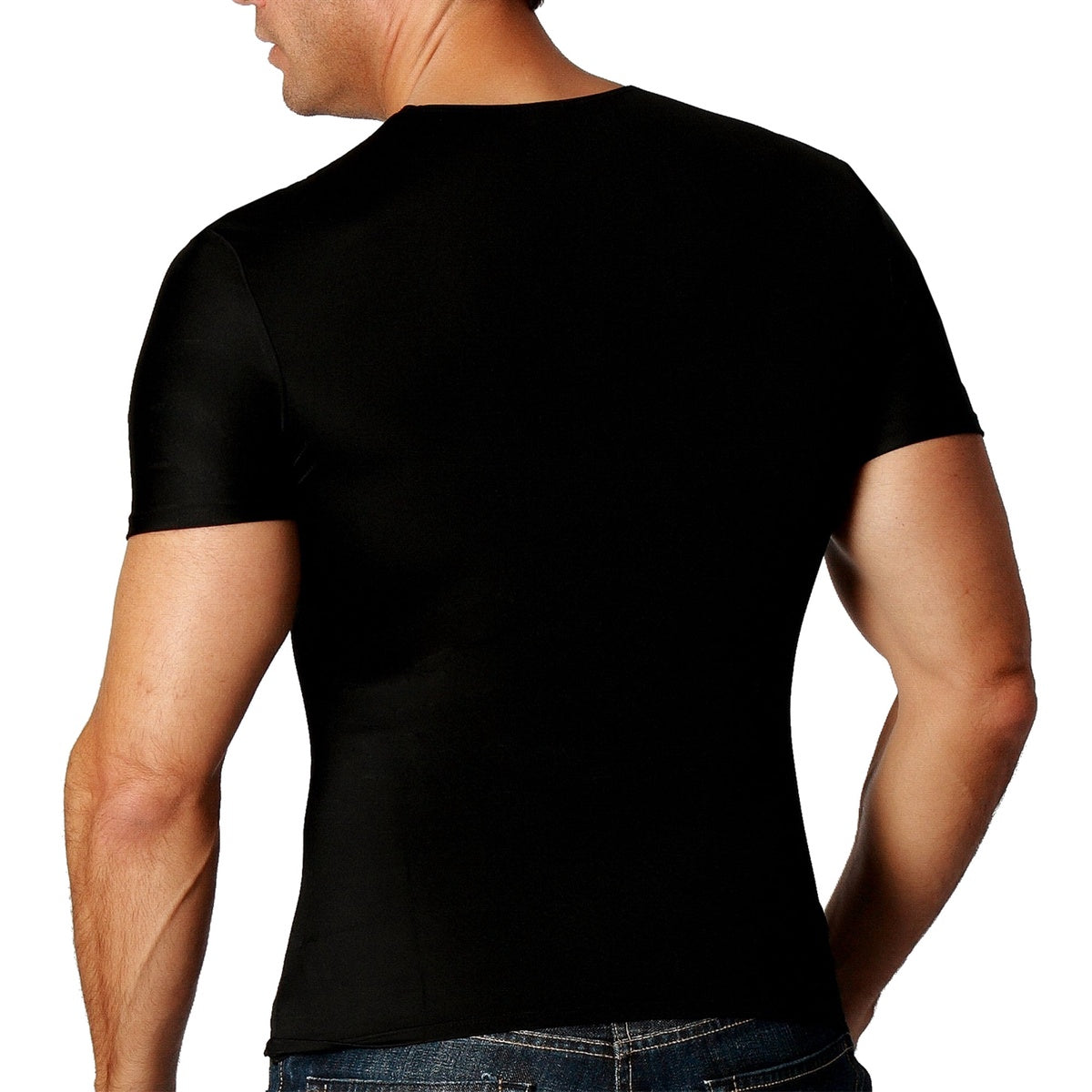  InstantFigure Insta Slim Compression V-Neck Shirt VS0001 - Black - Bonton