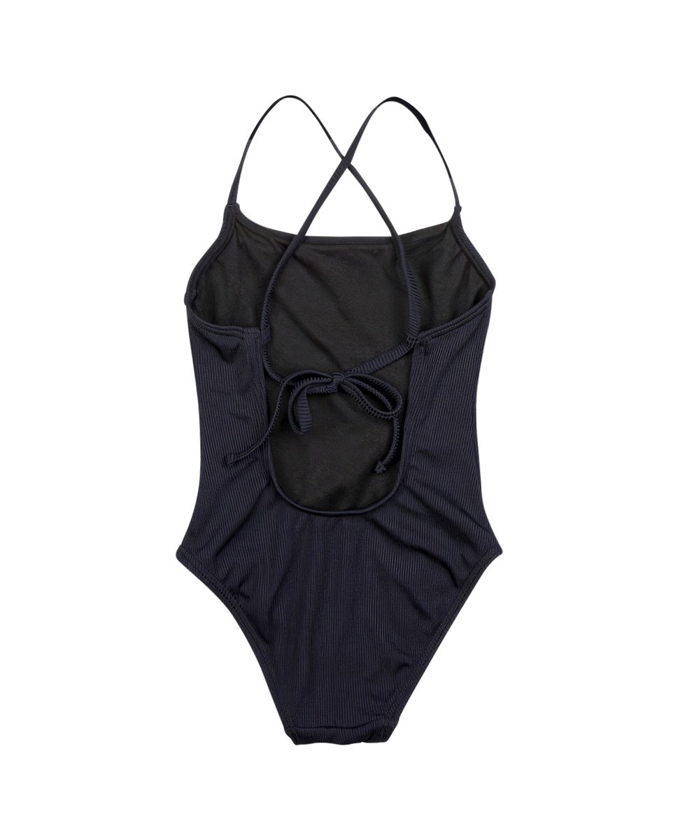  Gottex Kids Textured Rib Round Neck One Piece Swimsuit - GOTTEX KIDS TEXTURED RIB BLACK - Bonton