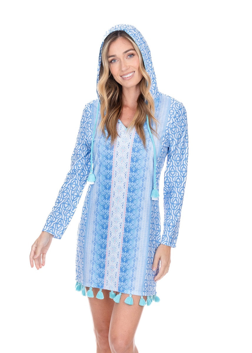  Cabana Life Lake Como Hooded Cover Up - M - Bonton