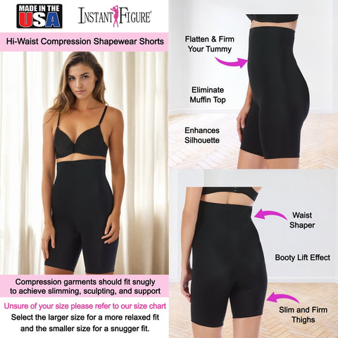 InstantFigure Hi-Waist Compression Shorts Shapewear WSH4171