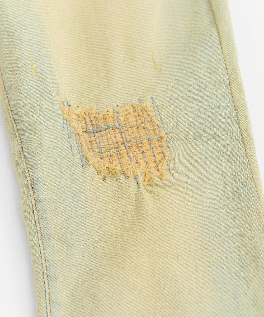  Reason Clothing Skinny Rip and Repair Denim Pants - Light Blue - LIGHT BLUE - Bonton