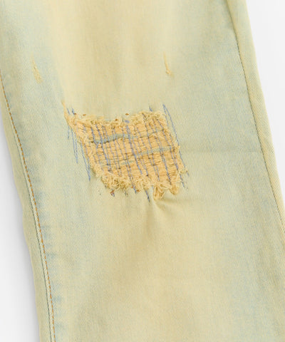 Skinny Rip and Repair Denim Pants - Light Blue
