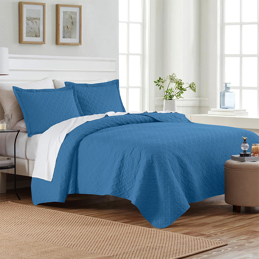  Dan River Dan River 3-Piece Basket Pinsonic Quilt Set - Twin - Bonton
