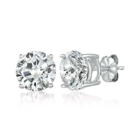 Large 3ct Brilliant Stud Earrings in Platinum