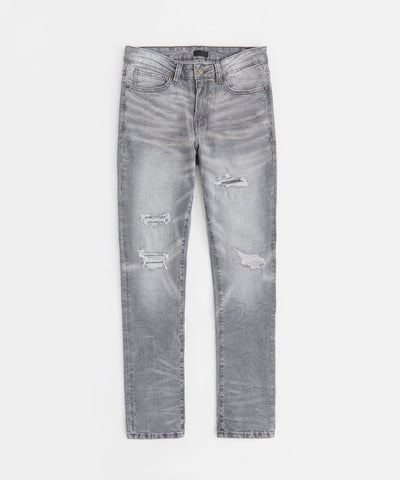 Men's Skinny Distressed Denim Pants - Grey