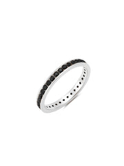 Black Hand Set Cubic Zirconia Eternity Band Engagement Ring Finished