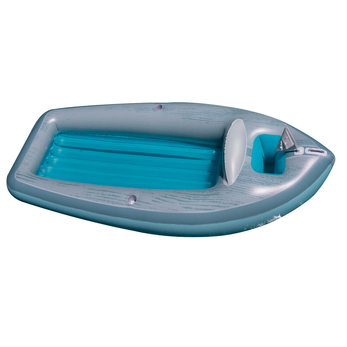  Swim Central 105-Inch Inflatable Gray and Blue Classic Boat Cruiser With Cooler Pool Float - Default Title - Bonton