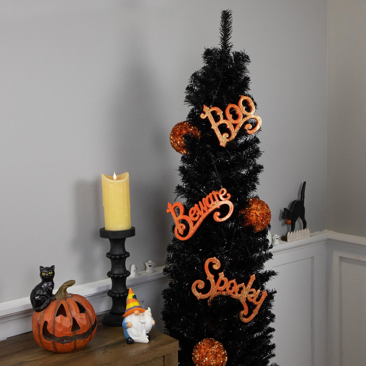  Northlight Set of 3  Boo  Spooky  and Beware Hanging Halloween Signs 5.75